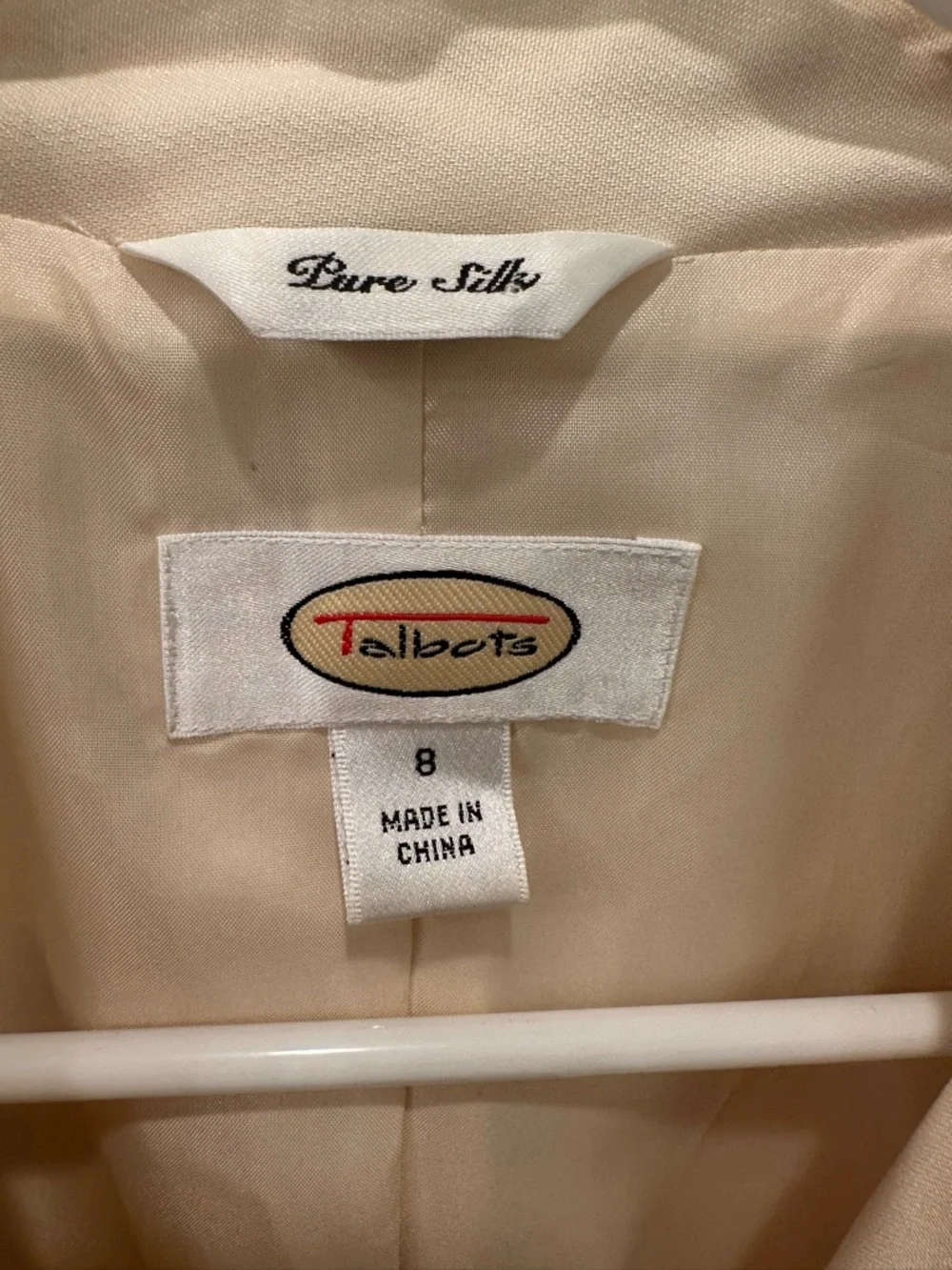 Talbots Cream Two-Piece Men's Suit Blazer and Trousers